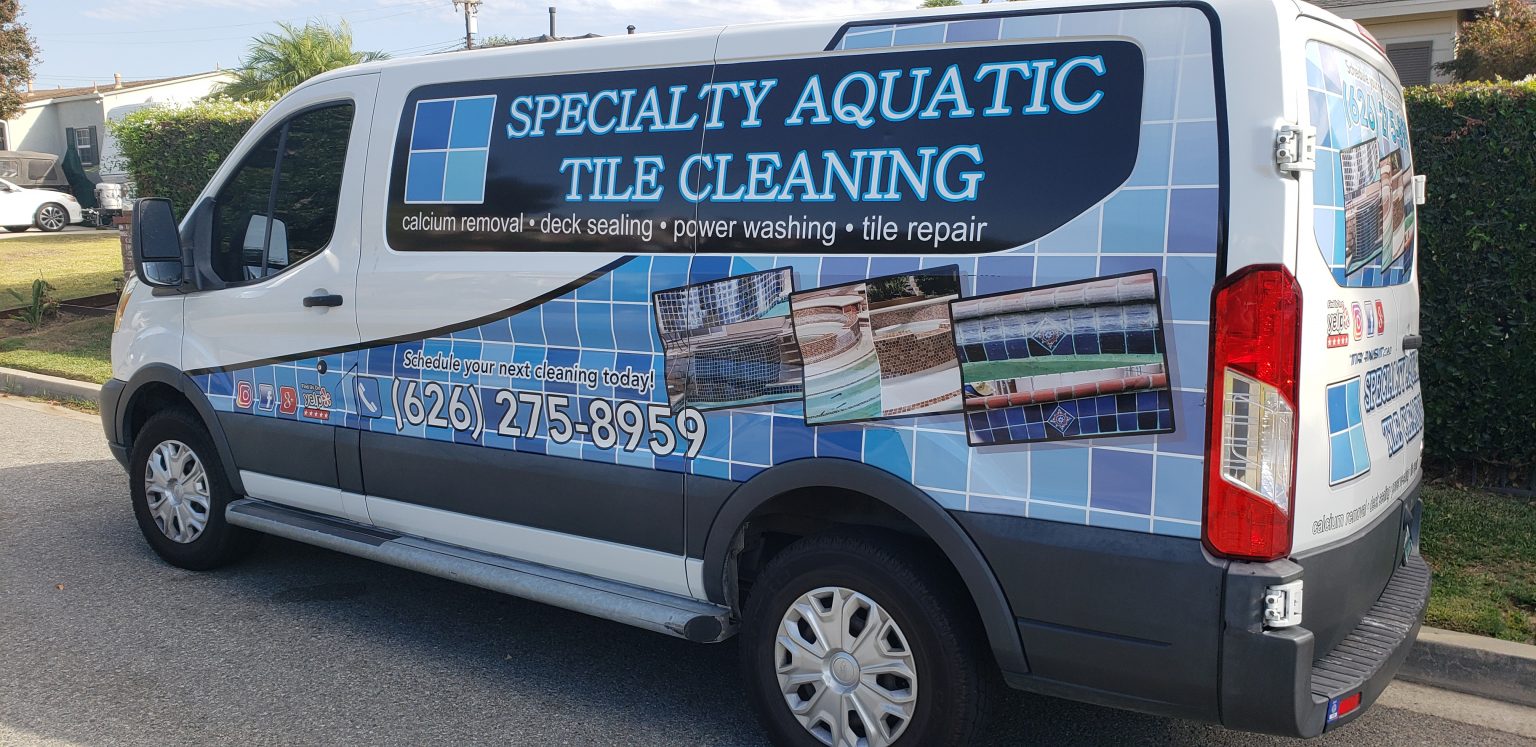 Specialty Aquatic Tile Cleaning pool tile calcium removal van