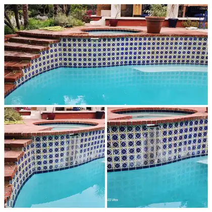 clean pool tile waterline after calcium removal
